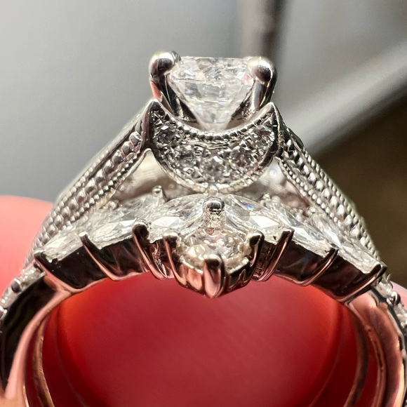 Neil Lane Vintage Style White Gold Diamond Ring with Enhancers, size 5.75 - Picture 7 of 8